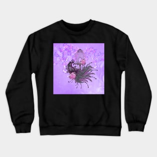 Wonderful elegant peacock with flowers Crewneck Sweatshirt